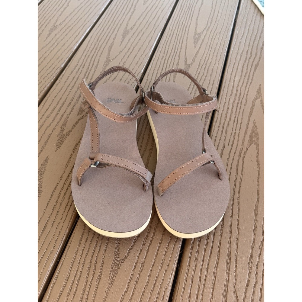 Teva Original Universal Slim Leather Sandals Women's Acorn ( Brown) Size 8 ~New